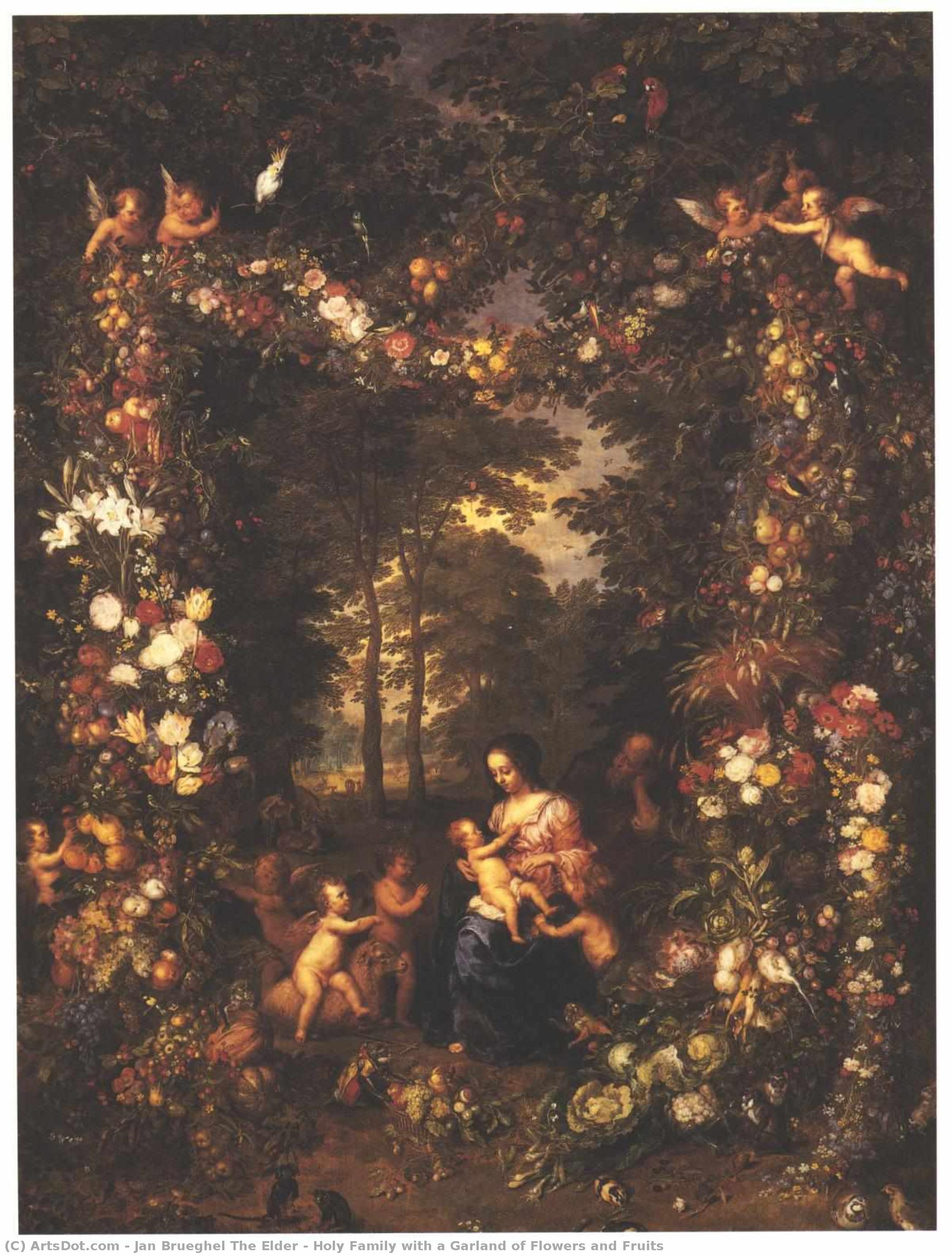 Holy Family With A Garland Of Flowers And Fruits — Jan Brueghel Der Ältere