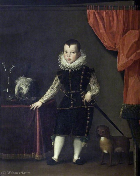 A Trompe L'oeil Portrait Of An Unknown Young Boy With His Dog — Tiberio Di Tito