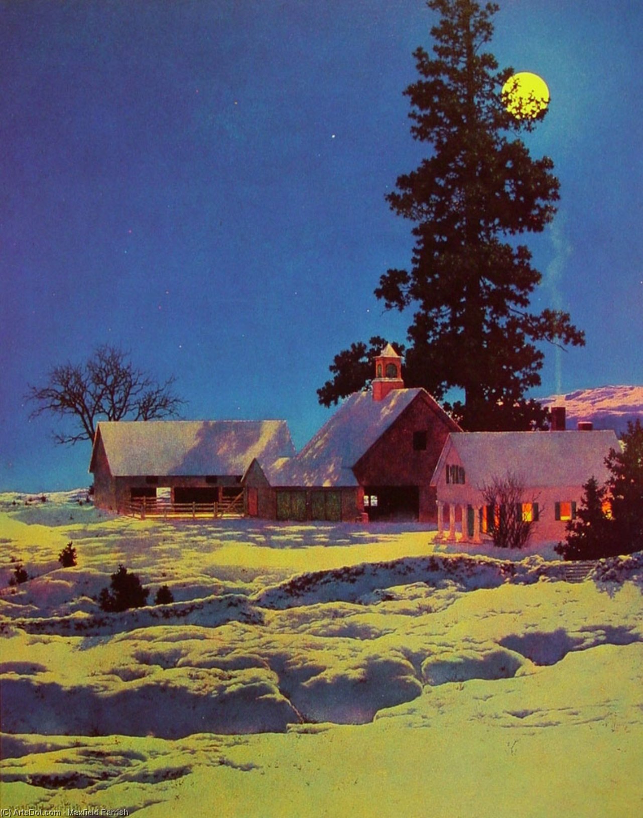 Moonlit Night, Winter — マックスフィールド・パリッシュ
