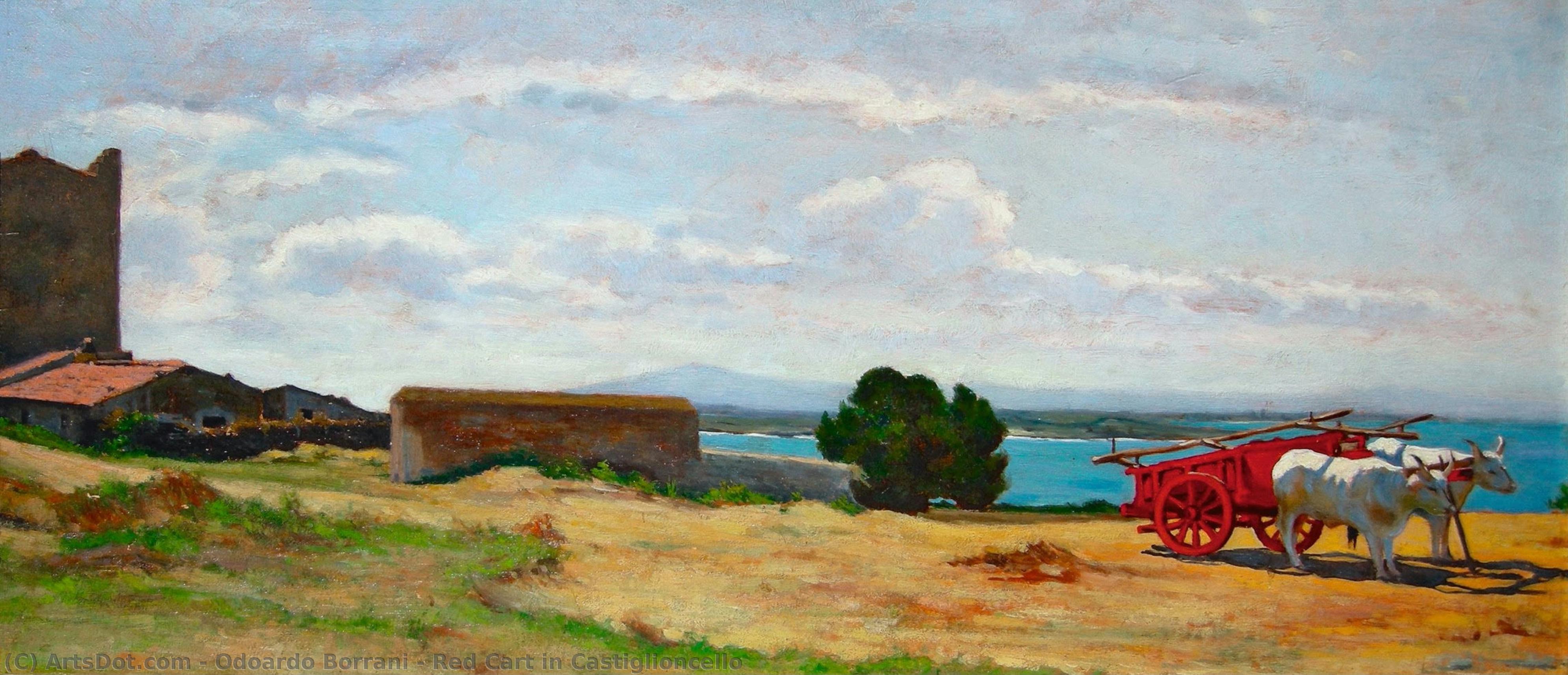 Red Cart In Castiglioncello — Odoardo Borrani