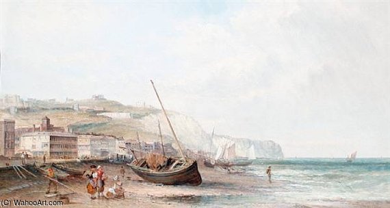 Beached Fishing Boats At Dover — Alfred Pollentine