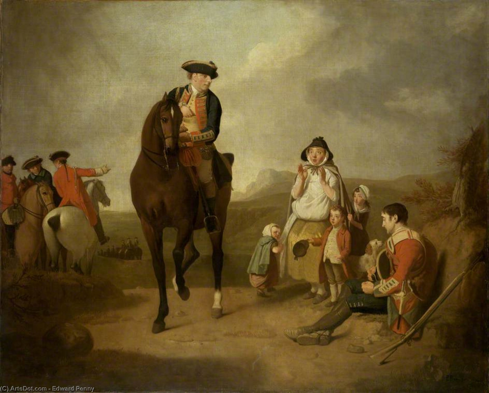 The Marquis Of Granby Giving Alms To A Sick Soldier And His Family — Edward Penny