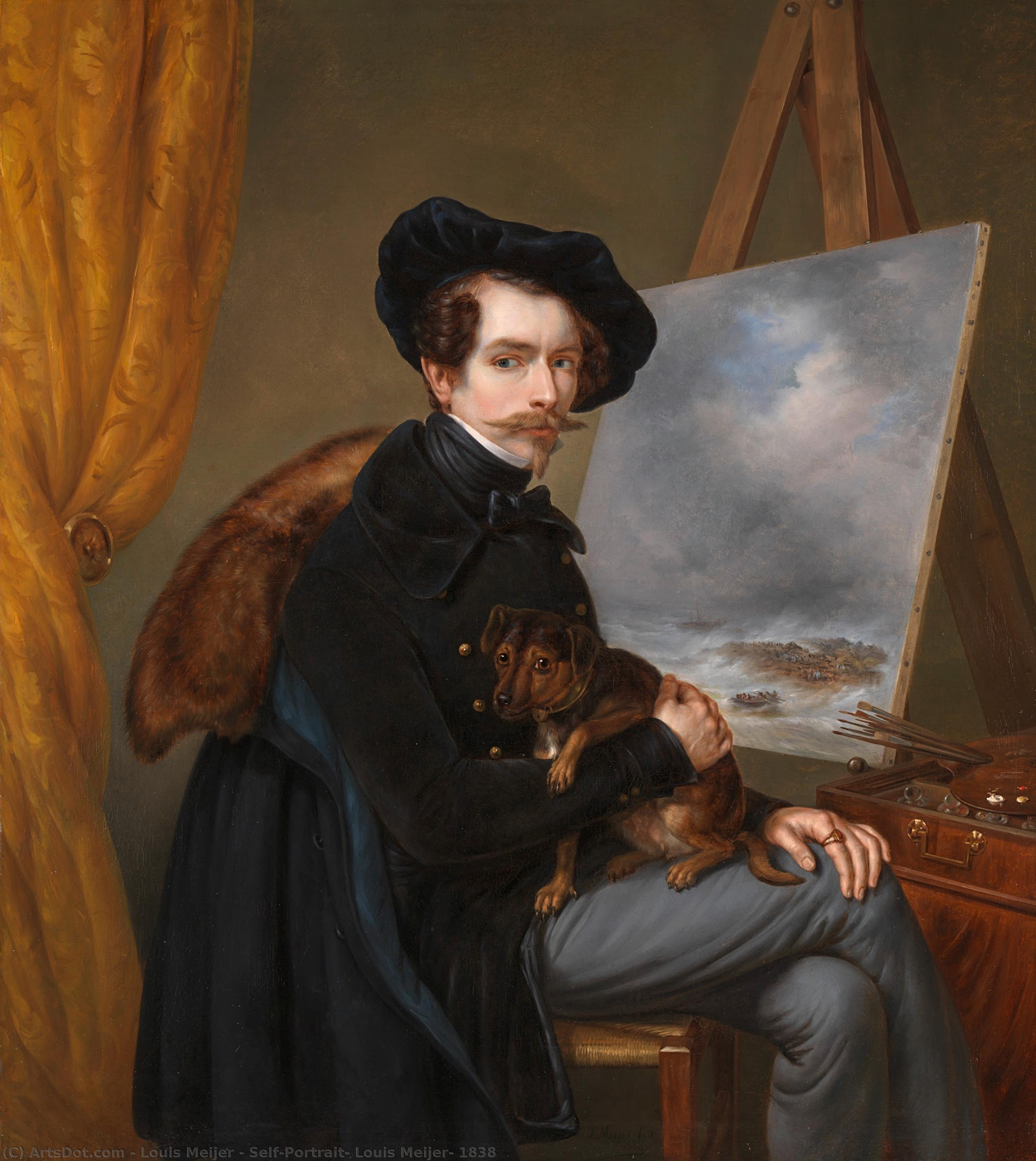 Self-portrait, Louis Meijer, 1838 — Louis Meijer
