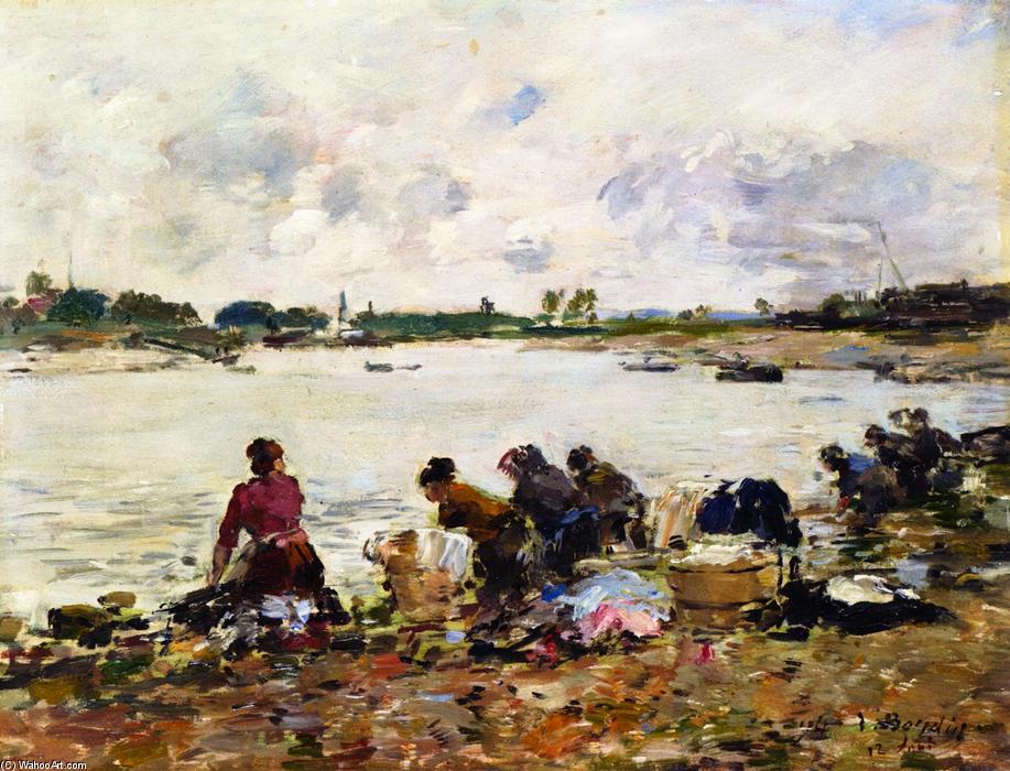 Laundresses On The Banks Of The Touques — Eugène Louis Boudin