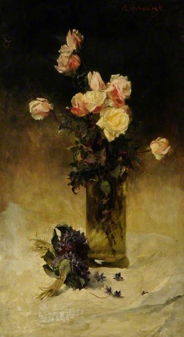 Roses In A Vase — Alice Mary Havers