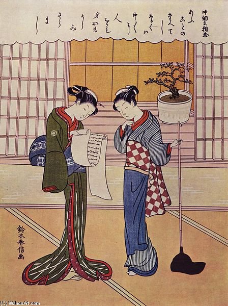 Two Girls On A Porch — Suzuki Harunobu