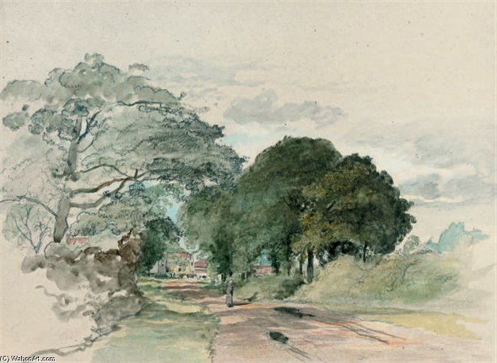 A Country Lane (illustrated); And Study Of Trees — William Collins