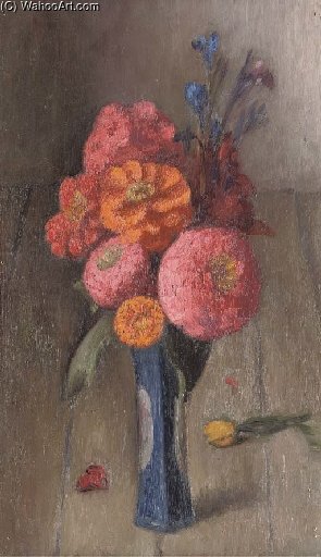 Still Life With Dahlias And Chrysanthemums — Mark Gertler