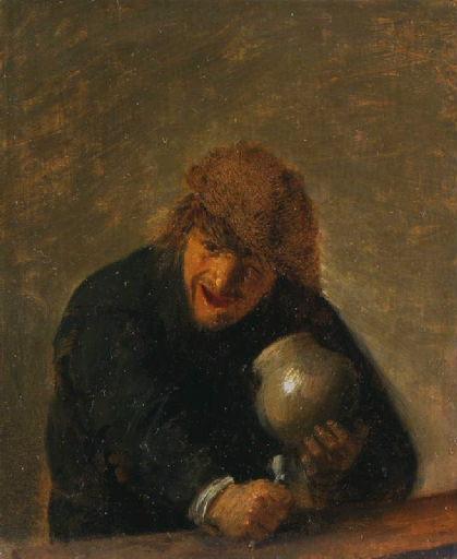 Buveur Tenant Une Pipe Et Un Pot — Adriaen Brouwer