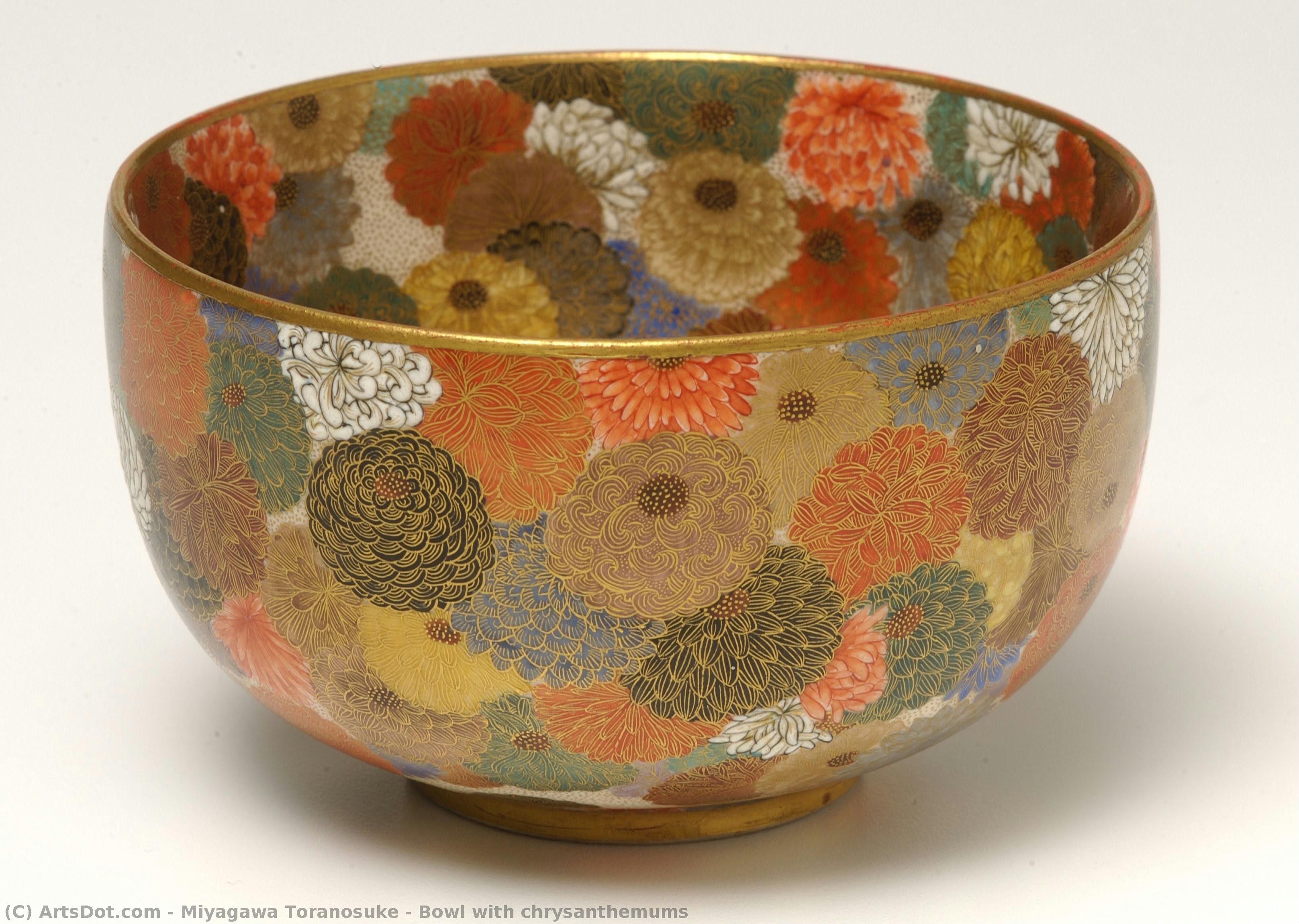 Bowl With Chrysanthemums — Miyagawa Toranosuke