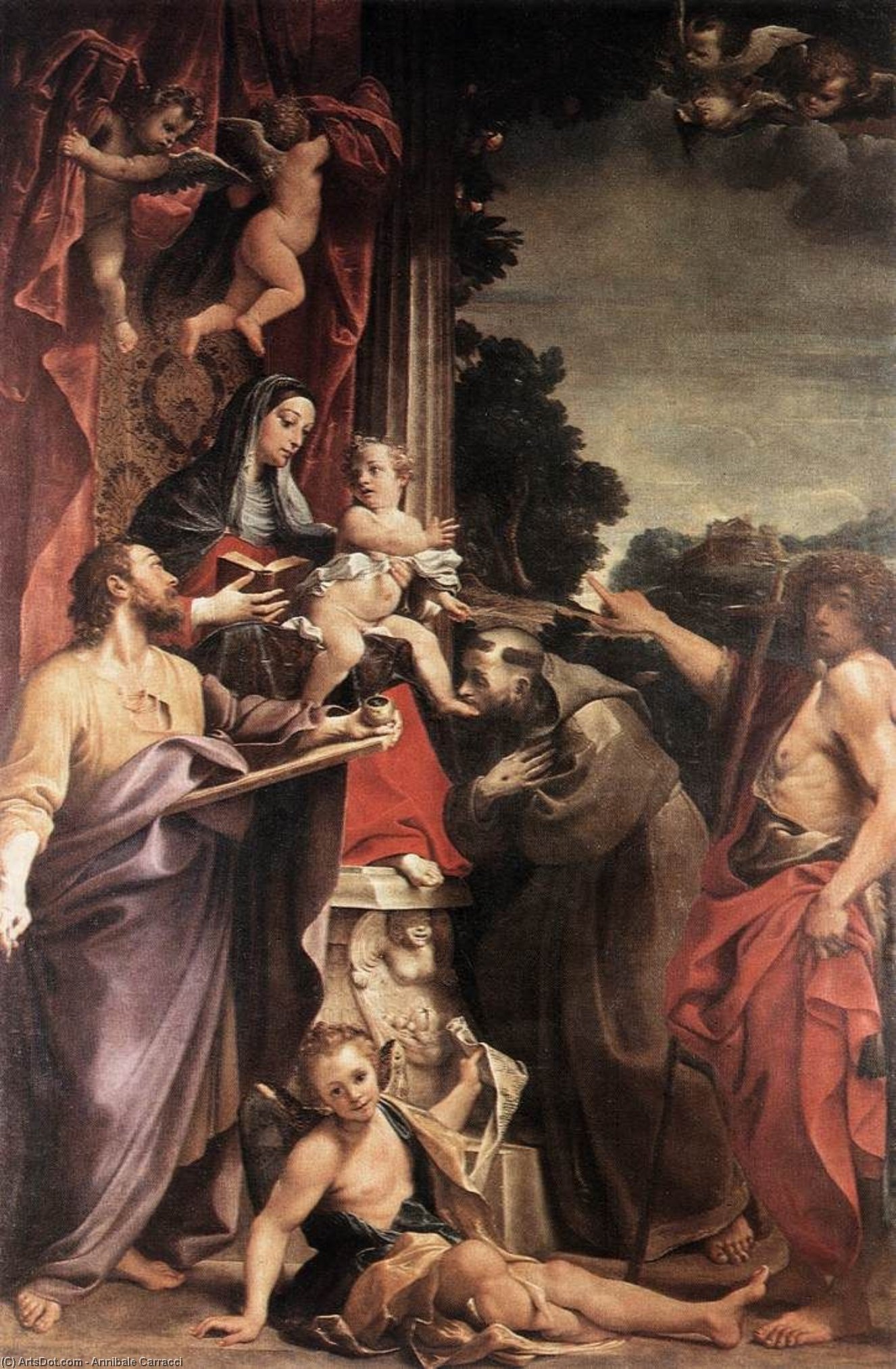 Madonna Enthroned With St Matthew — Анна́биле Каракка́ччи