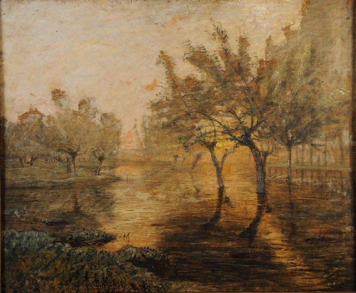 La Saulaie Inondée Au Richoud — Carrand Louis Hilaire