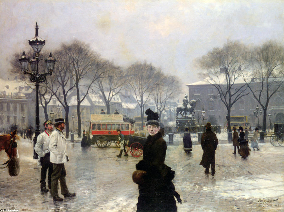 A Winter's Day On Kongens Nytorv Copenhagen — Paul Gustave Fischer