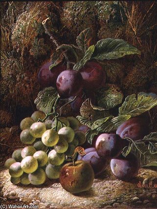 Still Life With Plums And Grapes — Oliver Clare