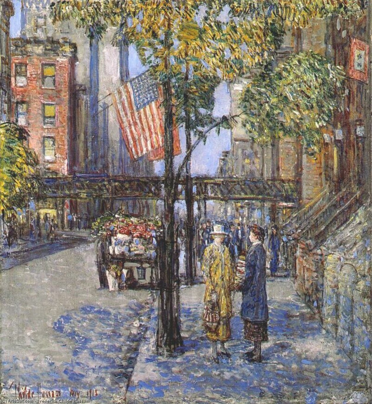 Flags On The Friars Club — Frederick Childe Hassam