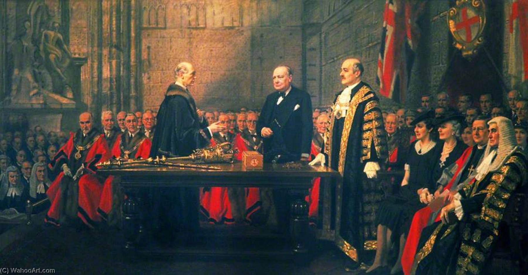The Presentation Of The Freedom Of The City To Winston Churchill In The Guildhall, London, 30 June 1943 — Frank O. Salisbury