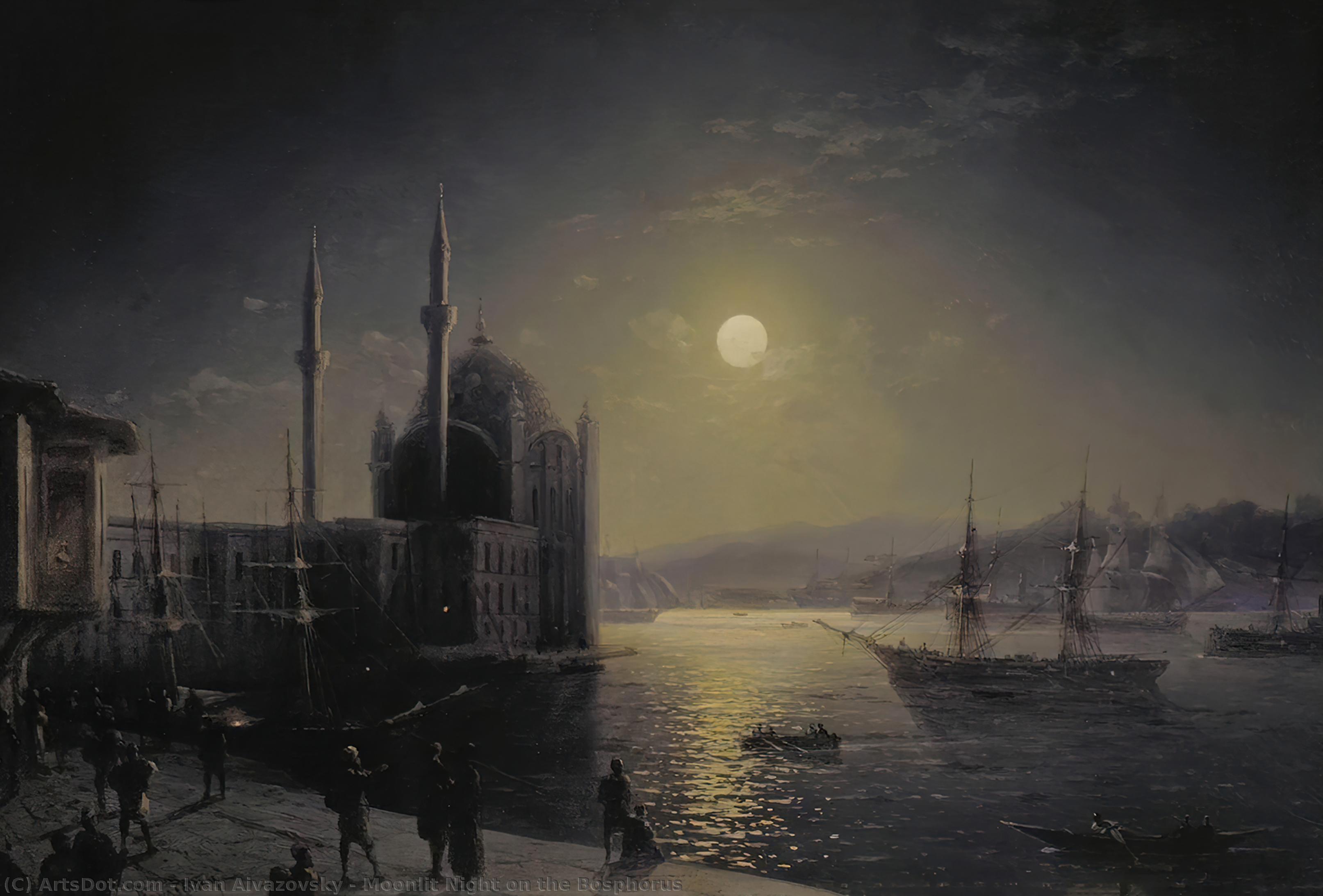 Moonlit Night On The Bosphorus — Iwan Aiwazowski