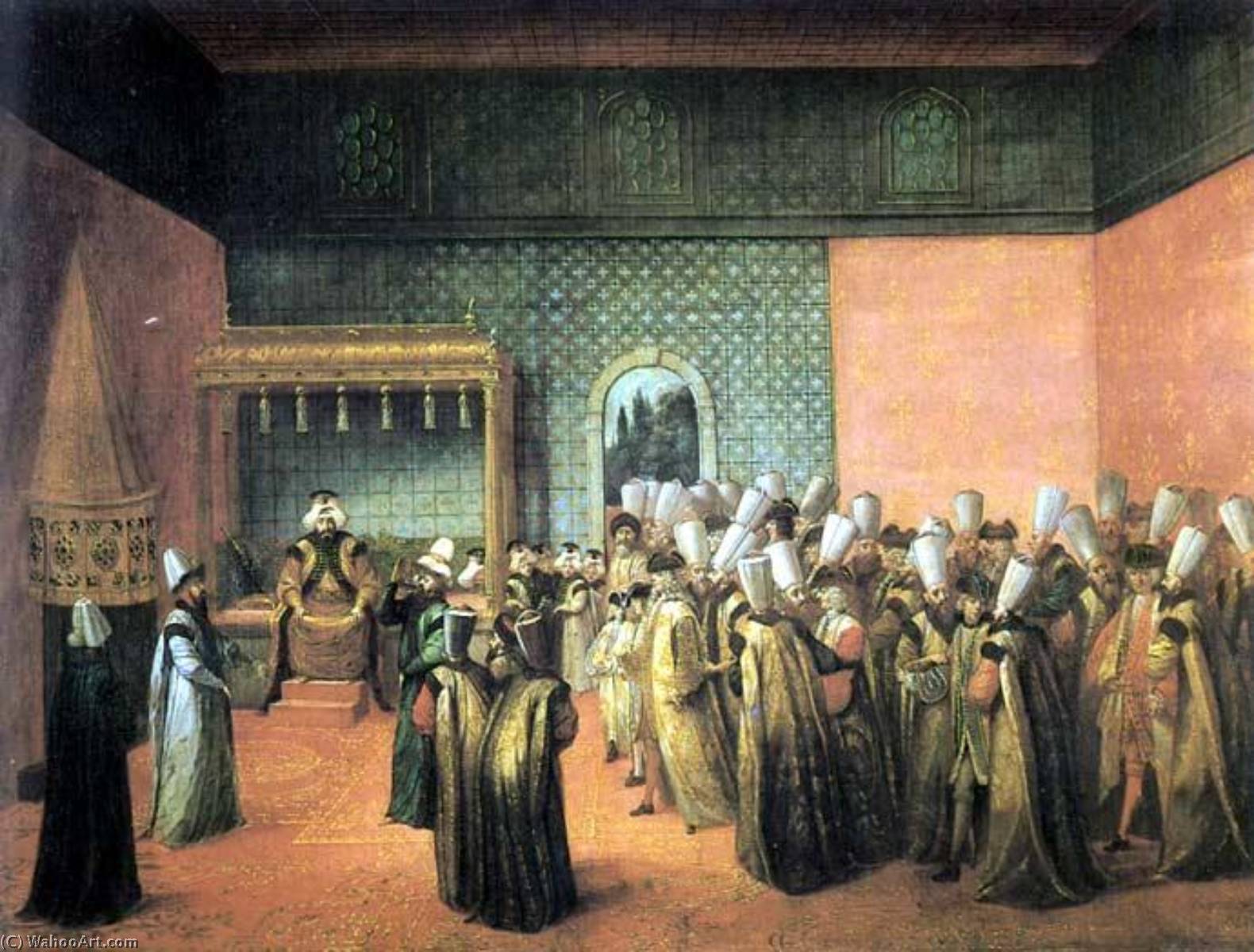 Français Réception De L'ambassadeur De France, Le Vicomte D'andrezel, Par Le Sultan Ahmed Iii, Le 17 Octobre 1724, À Constantinople Le Dîner Offert Par Le Grand Vizir Ibrahim Pacha Deutsch Empfang Des Französischen Gesandten Le Vicompte D'andrezel Du.... — Jean Baptiste Vanmour