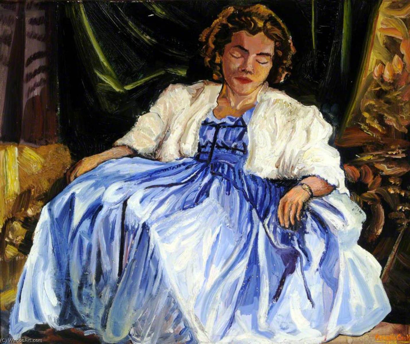 Study In A Satin Dress — Francis Ferdinand Maurice Cook
