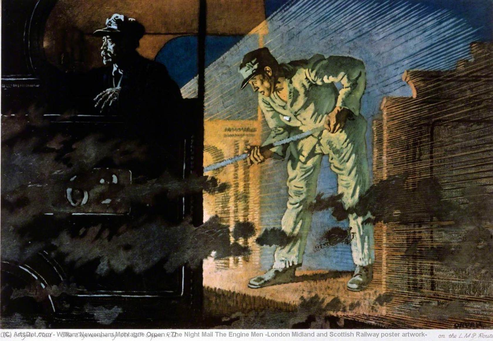 The Night Mail The Engine Men (london Midland And Scottish Railway Poster Artwork) — Sir William Newenham Montague Orpen
