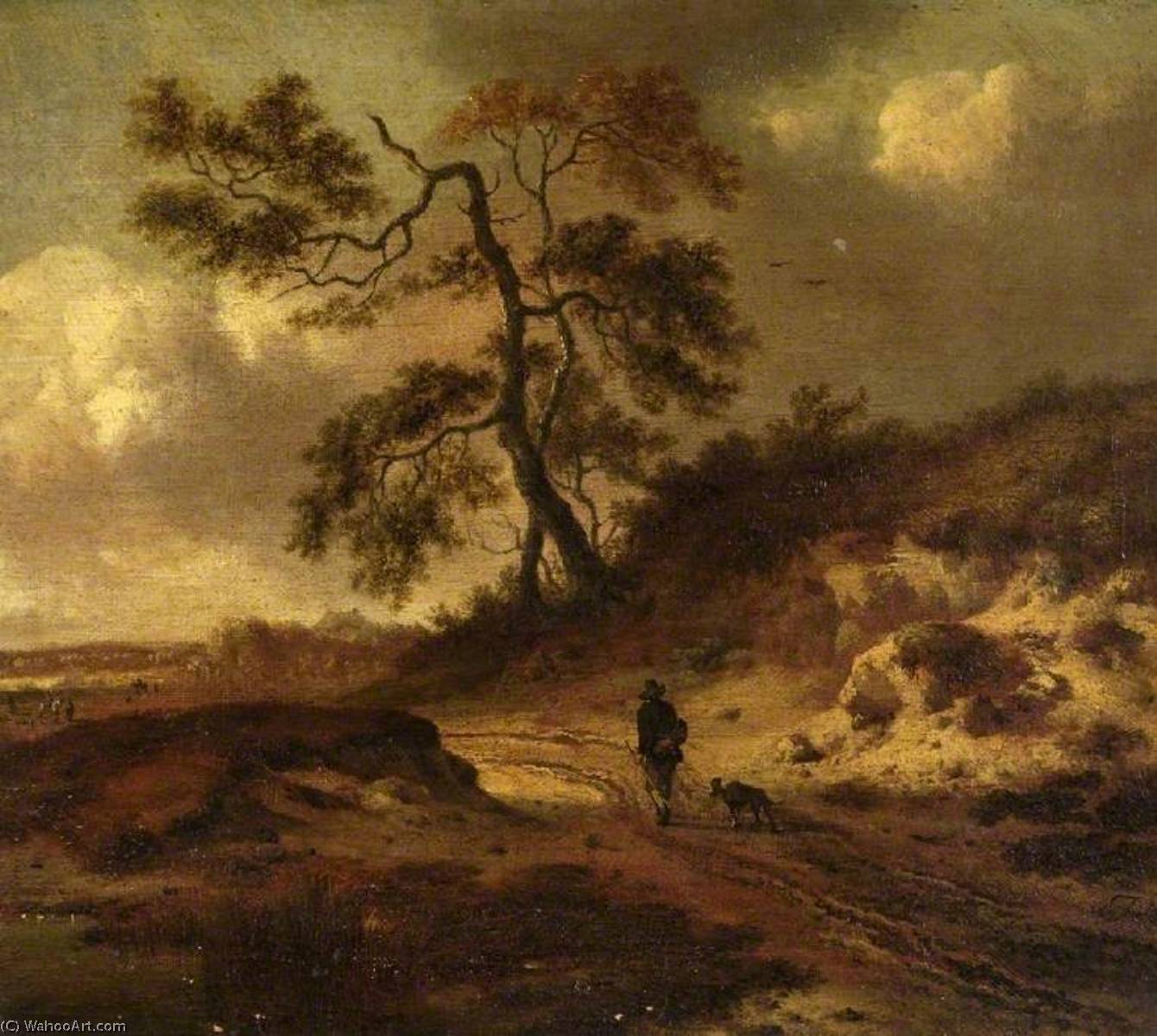 Landscape With A Man And A Dog — Jan Jansz Wijnants