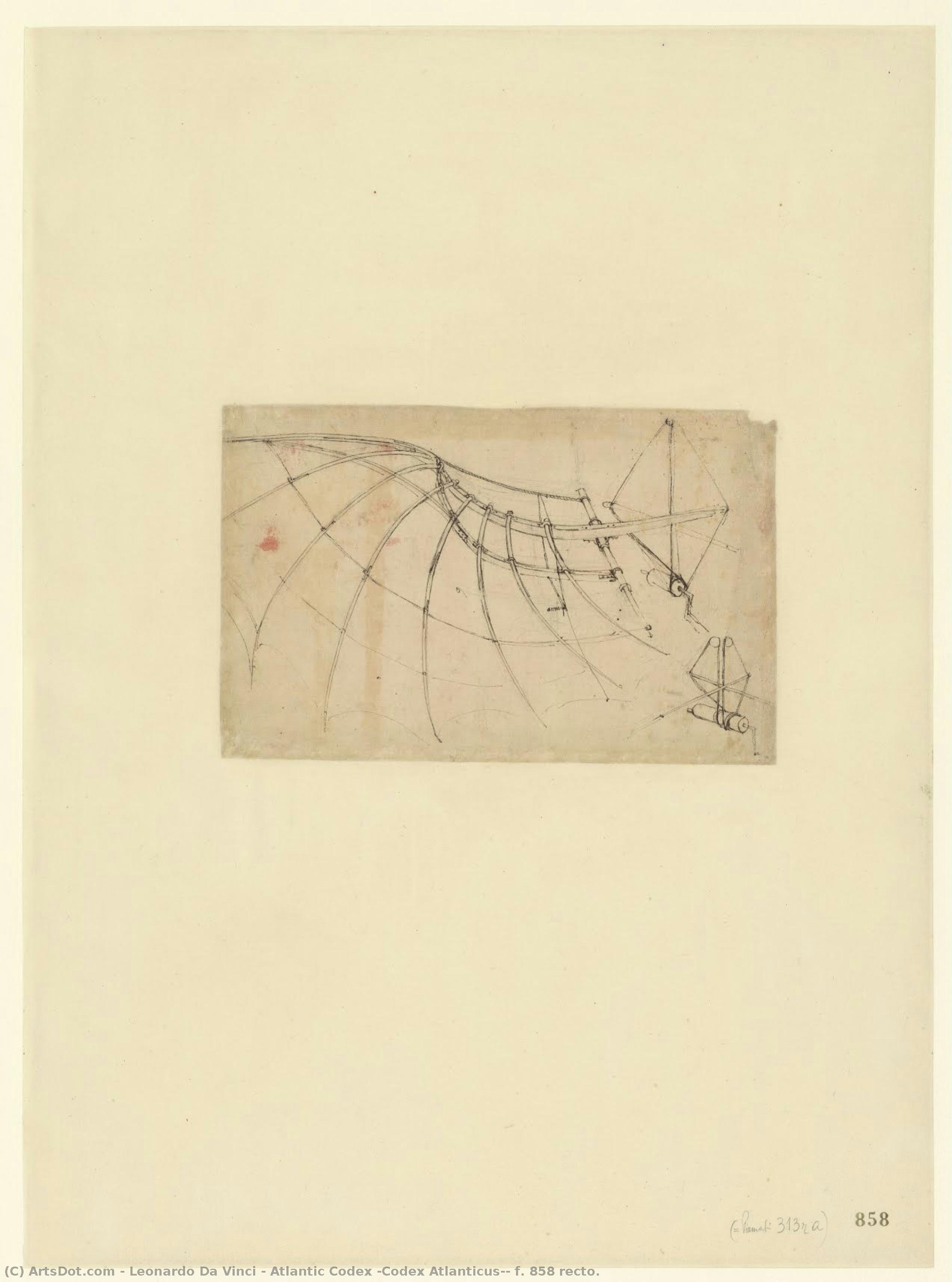 Atlantic Codex (codex Atlanticus), F. 858 Recto. — レオナルド・ダ・ヴィンチ
