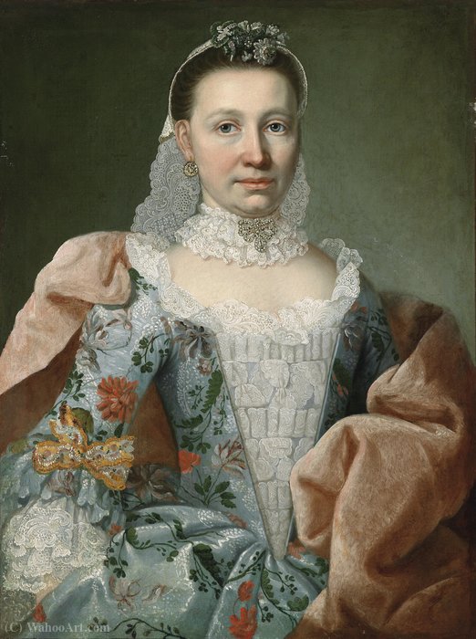 Portrait Of A Richly Dressed Courtly Lady — Georg David Matthieu