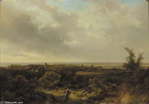 A Panoramic Landscape, Haarlem In The Distance — Pieter Lodewijk Francisco Kluyver