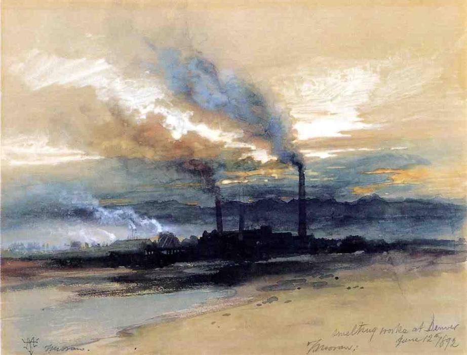 Smelting Works At Denver — Thomas Moran