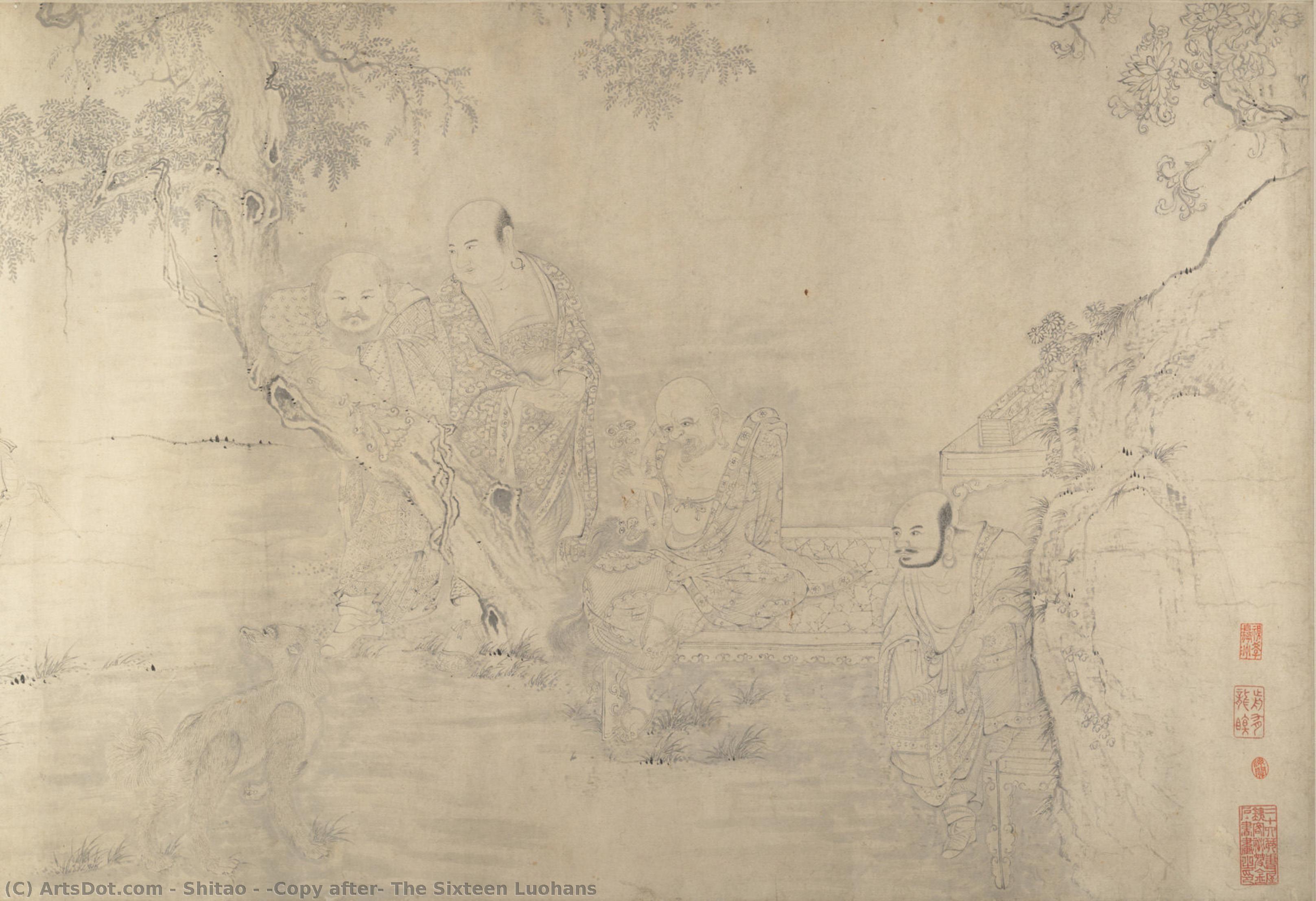 (copy After) The Sixteen Luohans — Zhu Ruoji