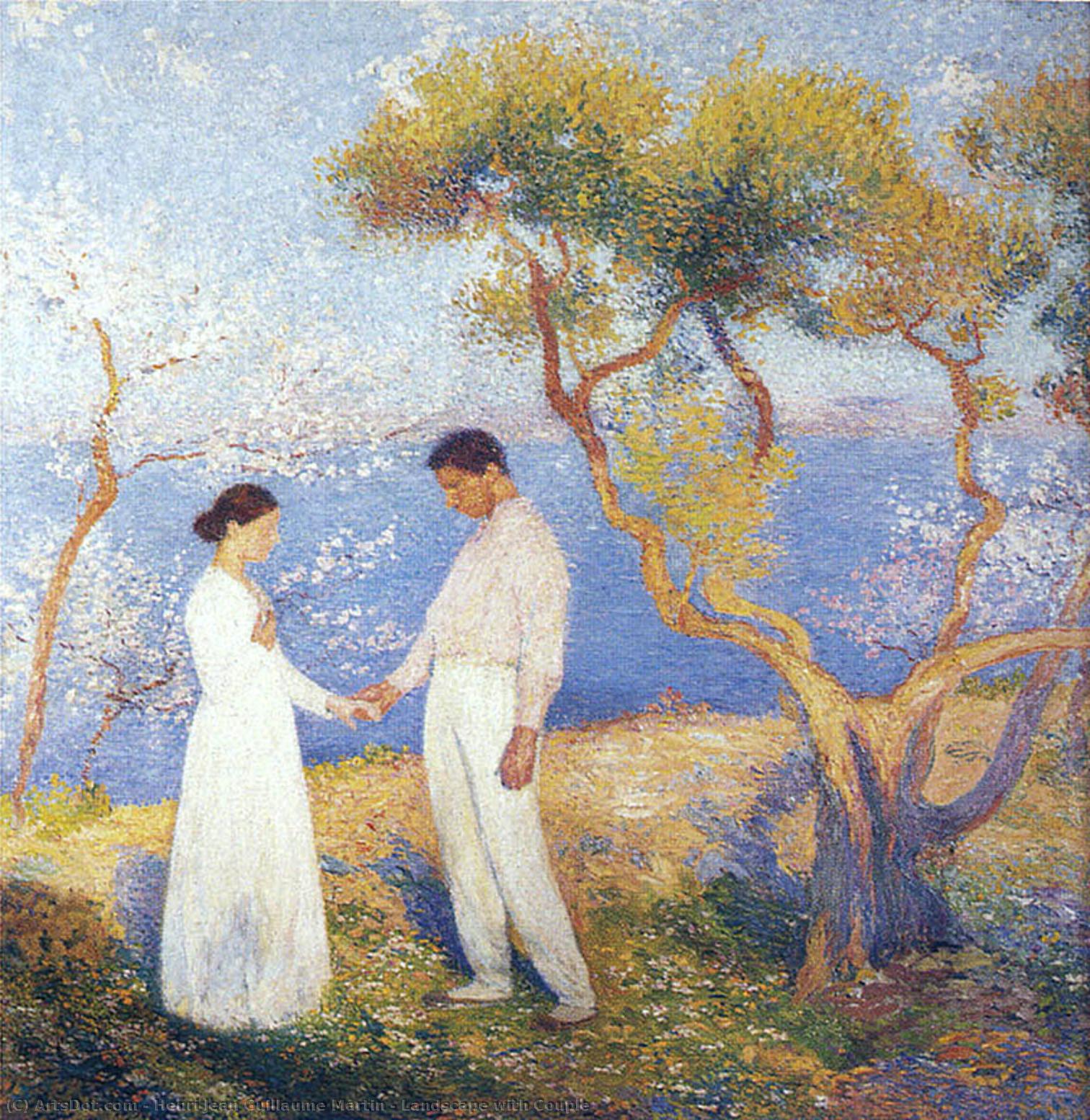 Landscape With Couple — Henri Jean Guillaume Martin