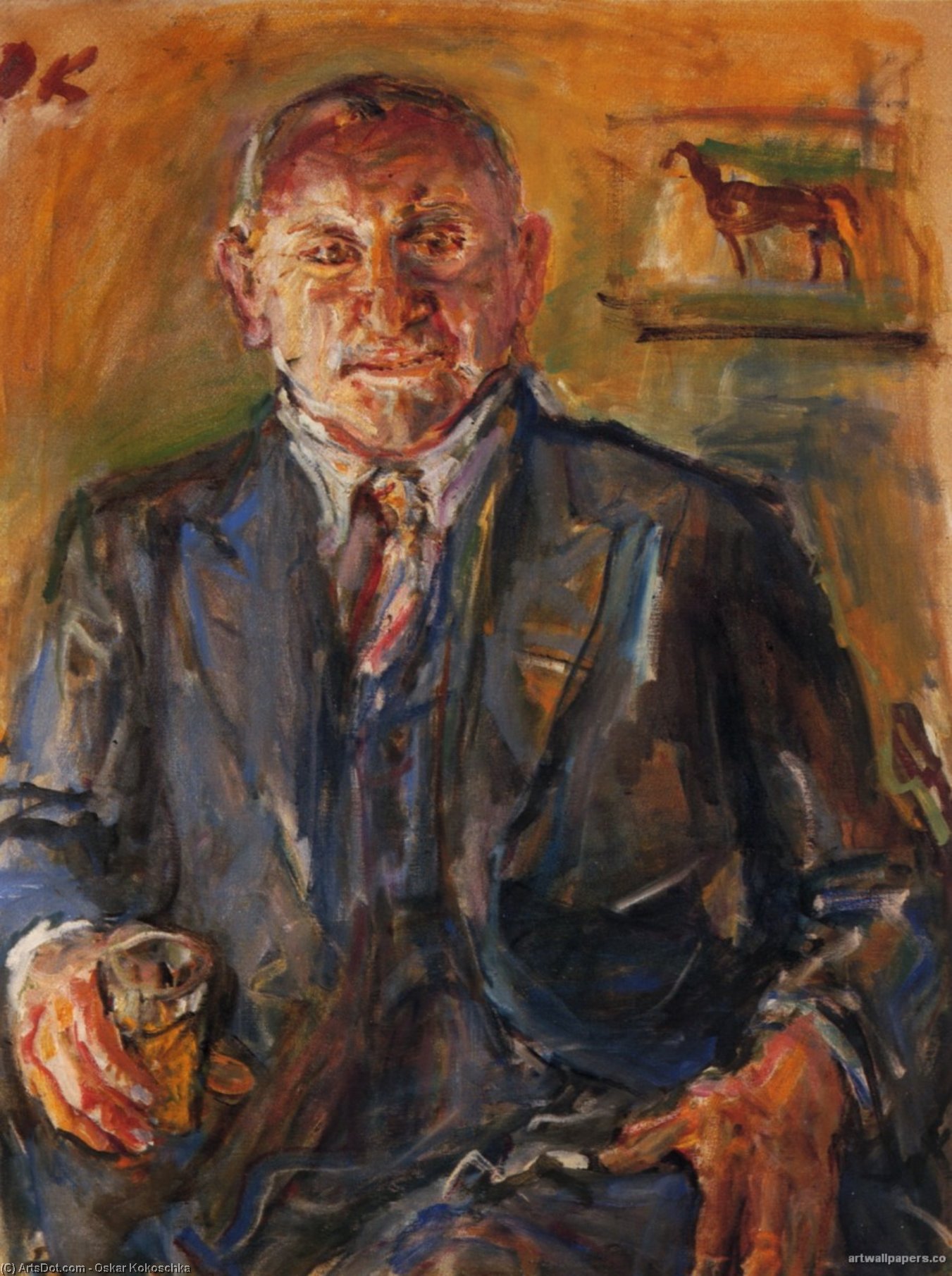 Louis Krohnberg, Huile Sur Toile, — Oskar Kokoschka