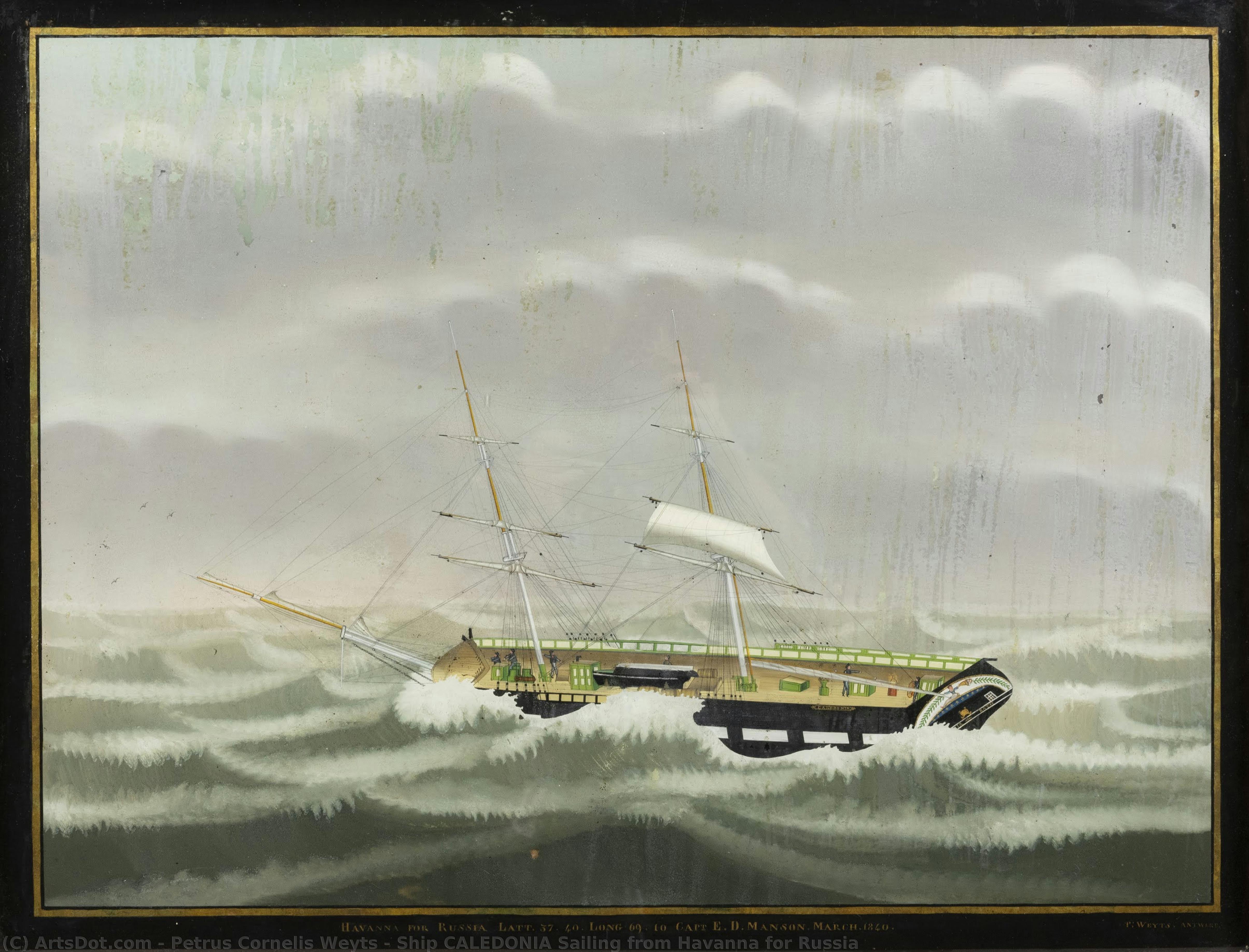 Ship Caledonia Sailing From Havanna For Russia — Petrus Cornelis Weyts