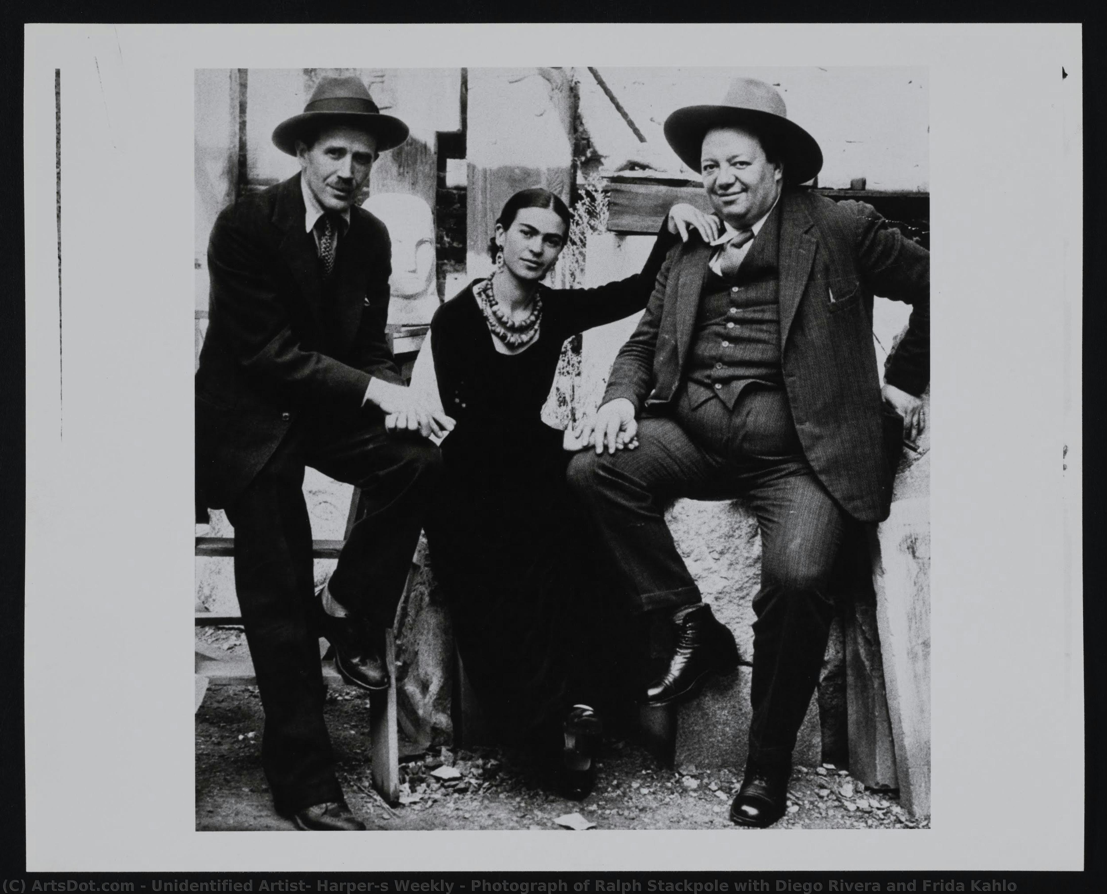Photograph Of Ralph Stackpole With Diego Rivera And Frida Kahlo — Unidentifizierter Künstler, Harper's Weekly