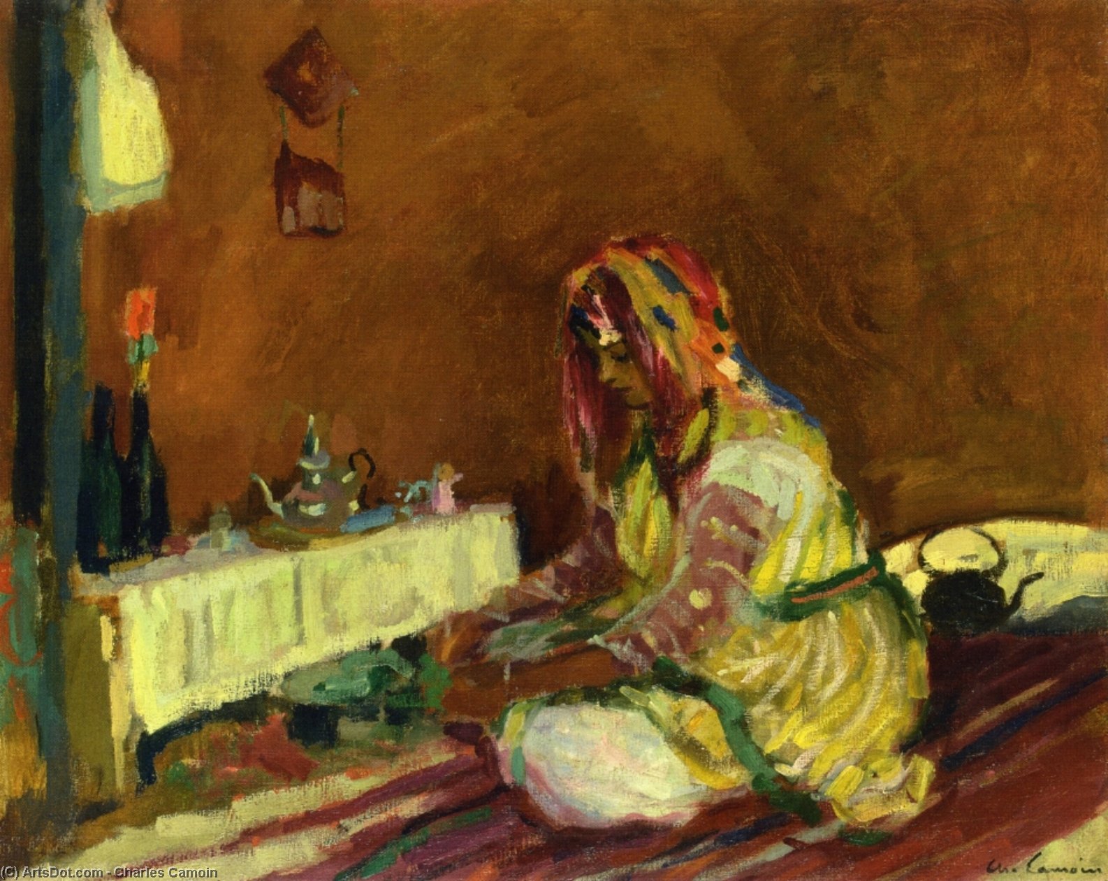 Morrican Girl Serving Tea — Charles Camoin