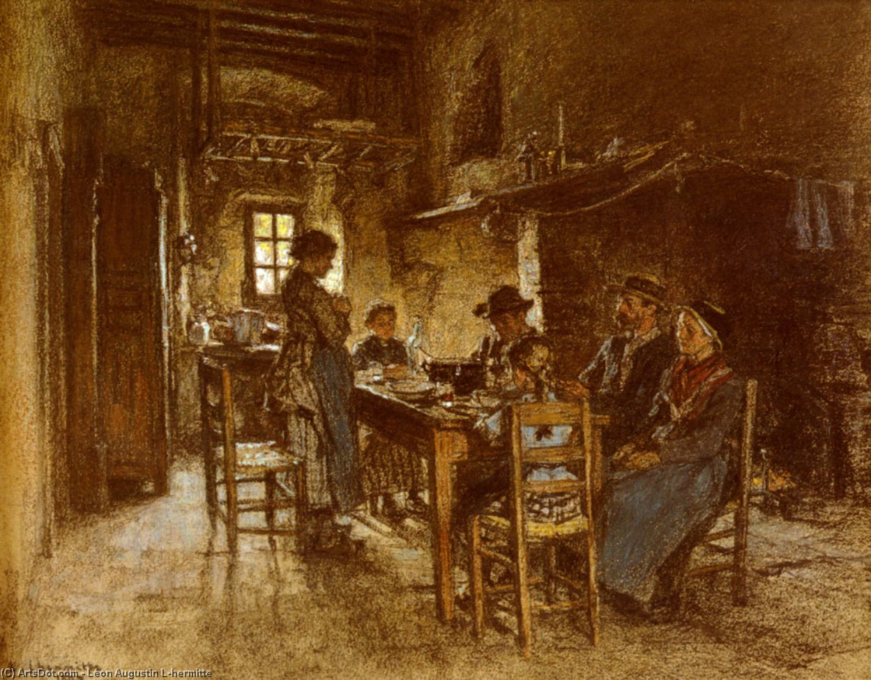 Le Benedicite Au Chaussin Pres De Vichy — Léon Augustin L'hermitte