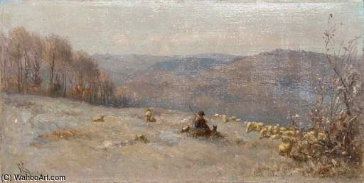 A Shepherd And His Flock — Anthonie Jacobus Van Wijngaerdt