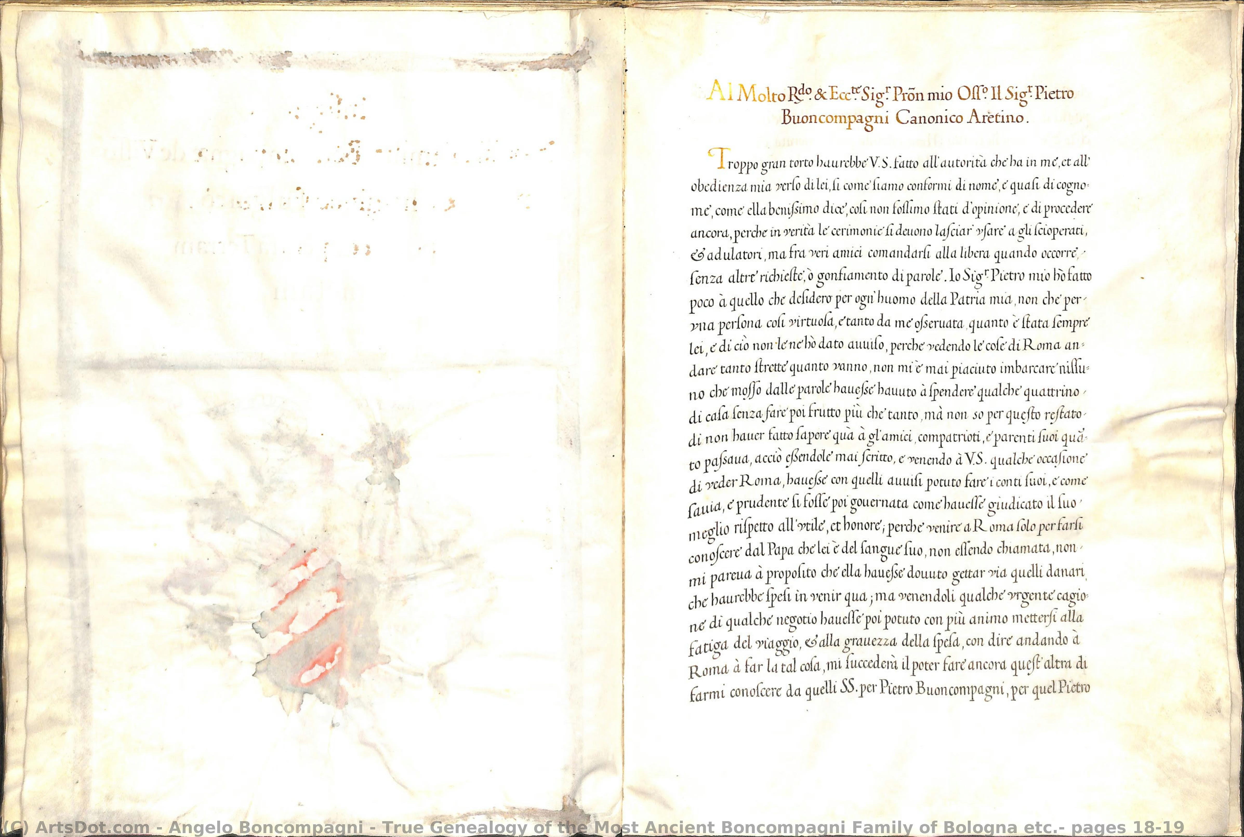 True Genealogy Of The Most Ancient Boncompagni Family Of Bologna Etc.: Pages 18-19 — Angelo Boncompagni