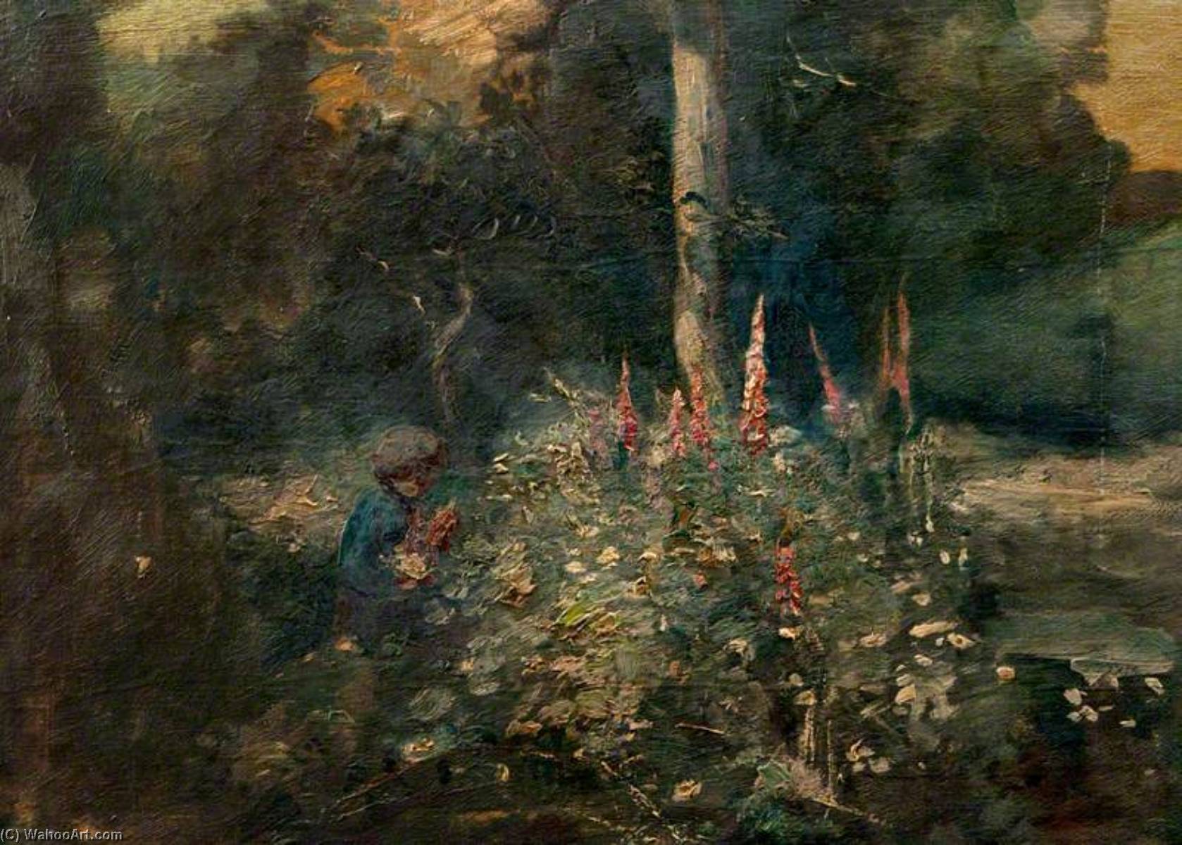Child Amongst Foxgloves — George Bain