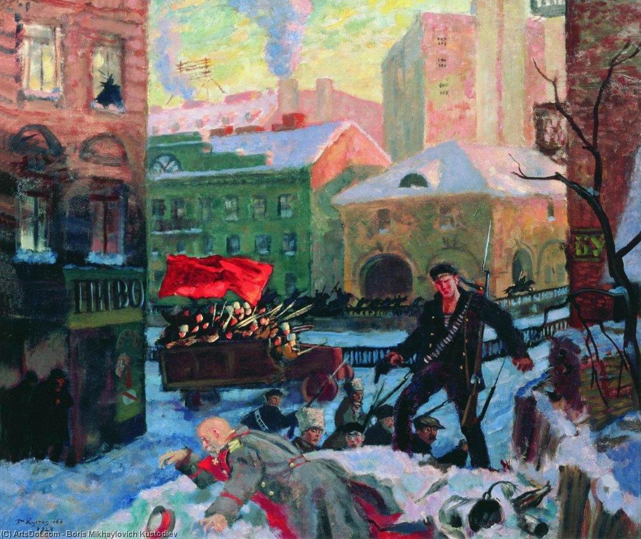 Petrograd On February — Boris Michailowitsch Kustodijew