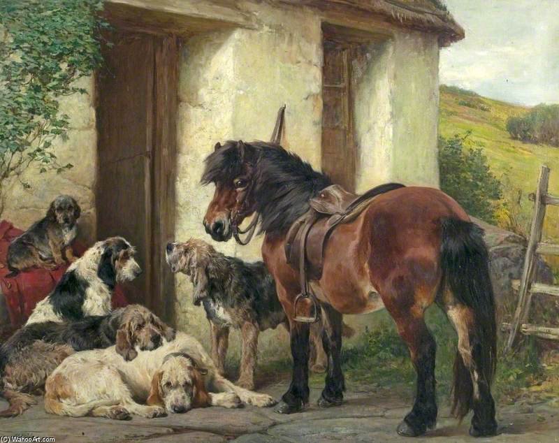 Shetland Pony And Dogs — John Sargeant Noble