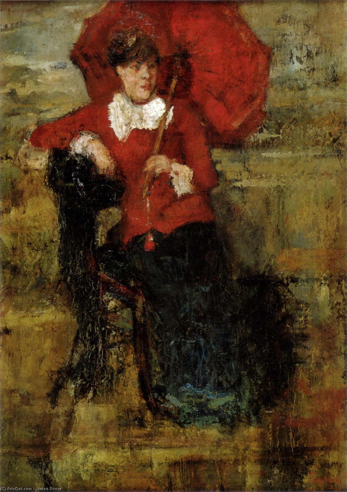 The Lady With The Red Parasol — James Ensor