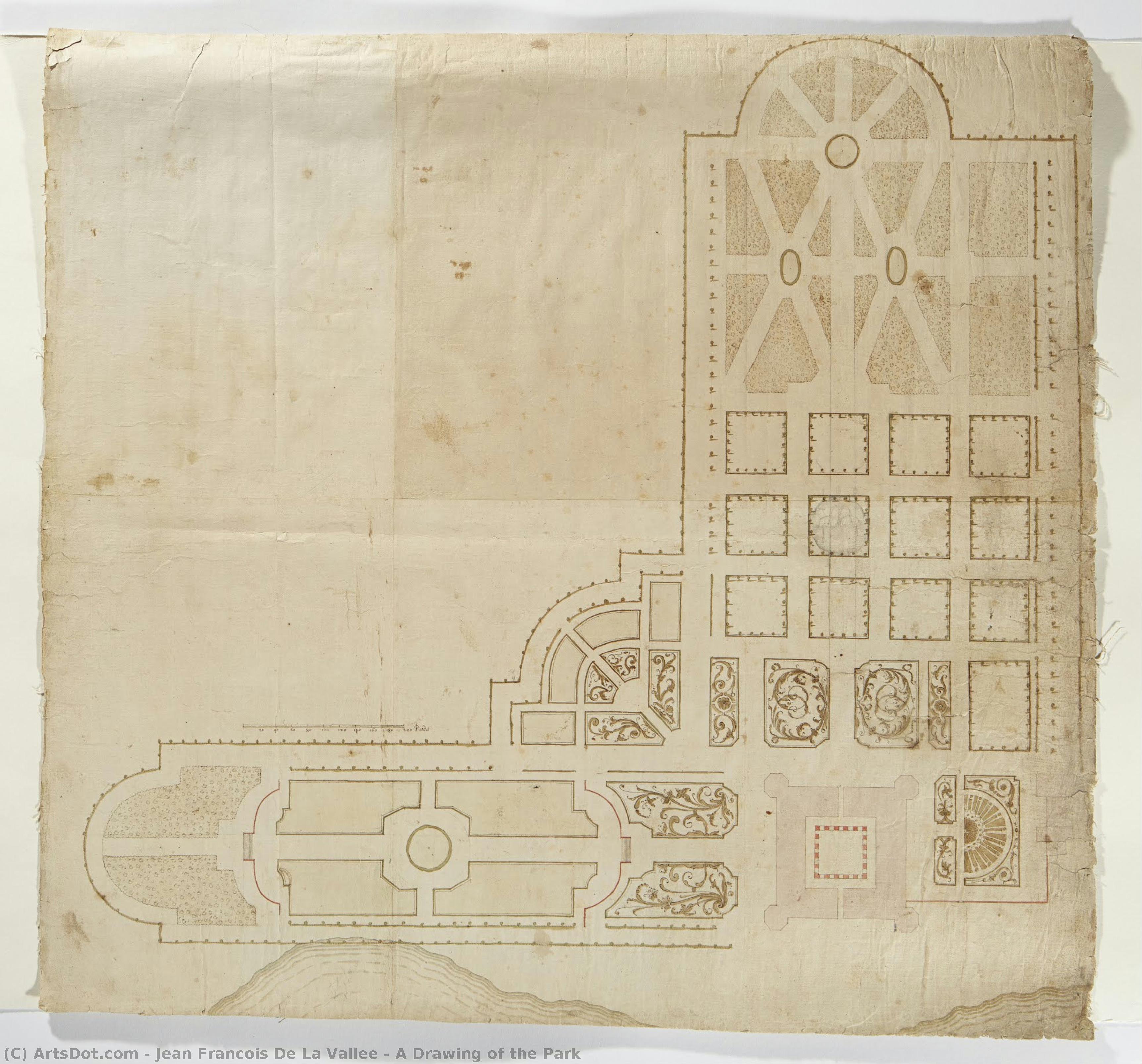 A Drawing Of The Park — Jean François De La Vallée