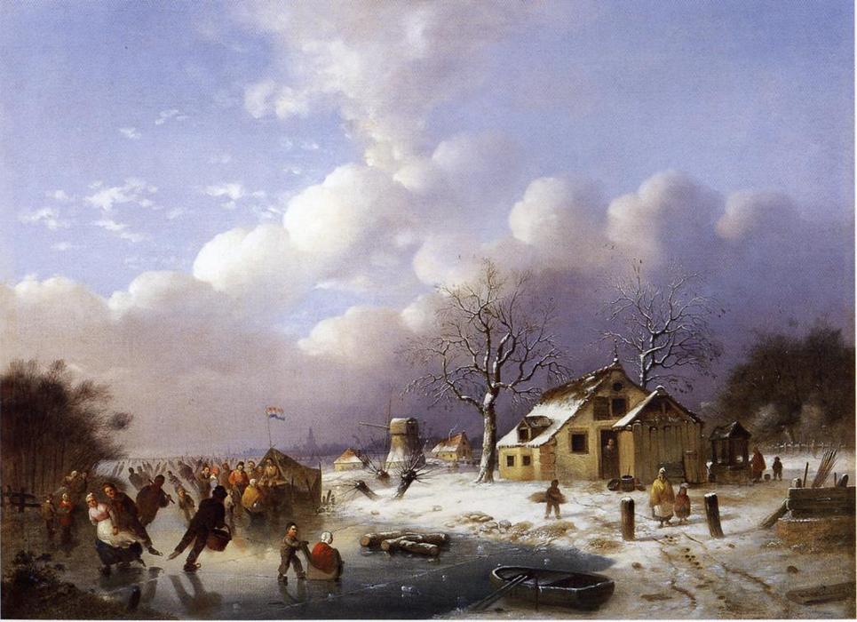 Skating Scene In Holland — Johann Mongles Culverhouse