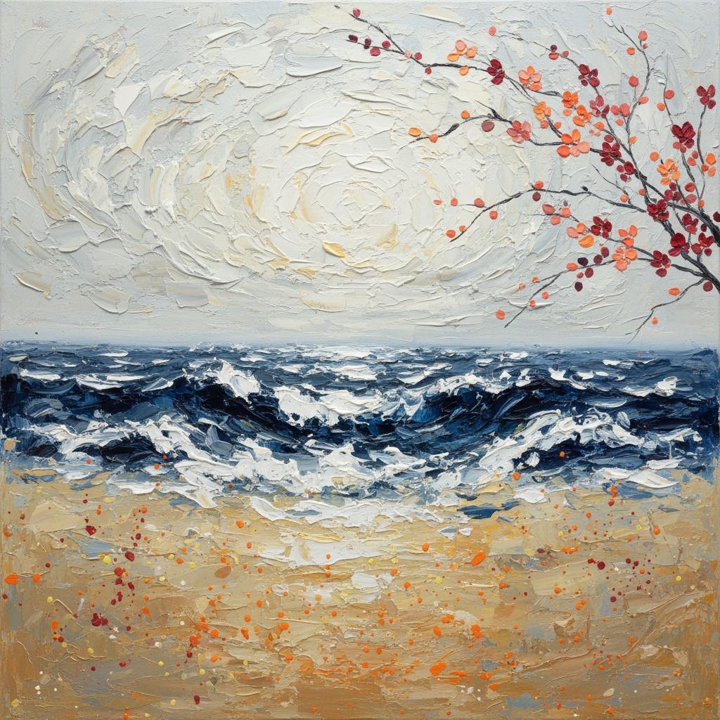 Mareas Efímeras De Índigo Y Ocre En Una Obra Maestra De Impasto Escultórico — Christian Noiret