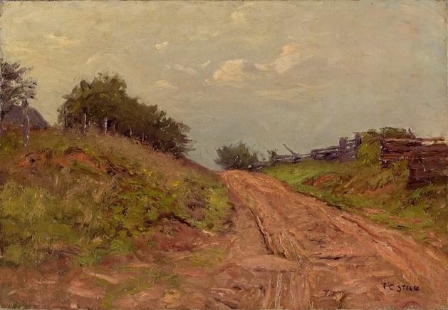 A Gray Day At The Gate Way (hill Road) — Theodore Clement Steele