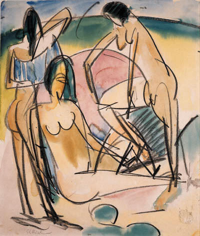 Bañistas En La Playa, Fehmarn — Ernst Ludwig Kirchner