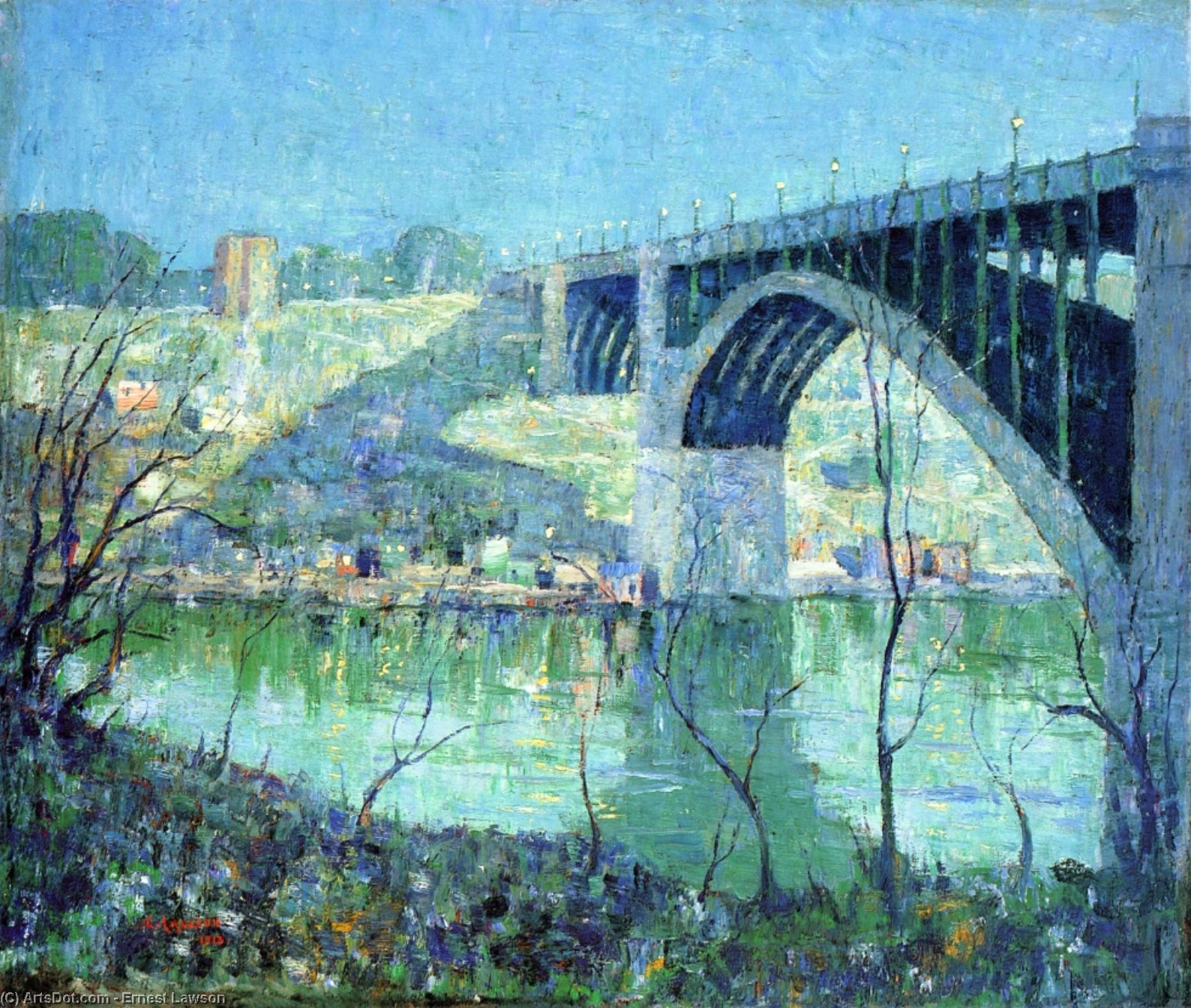 Spring Night, Harlem River — アーネスト・ローソン