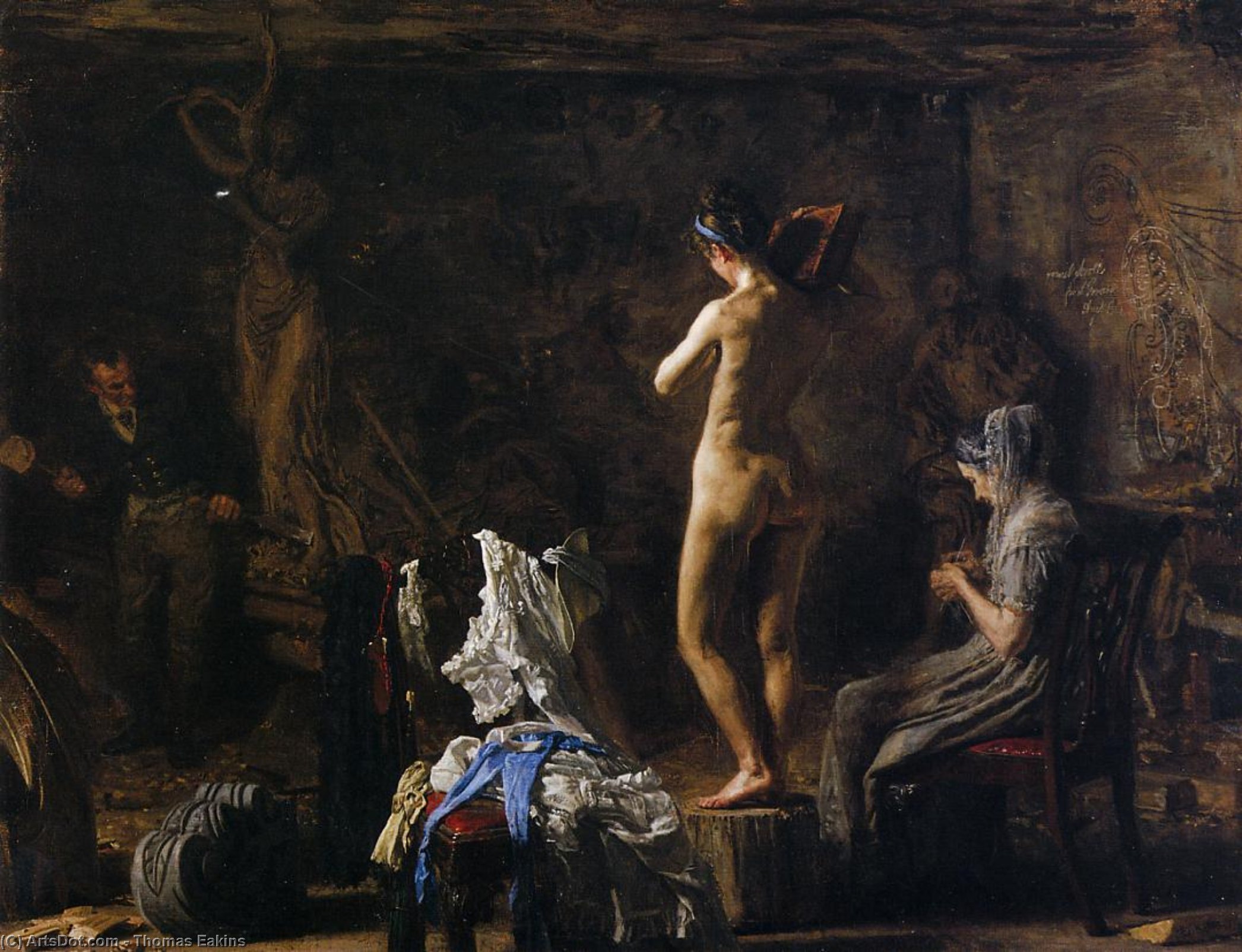 William Rush Carving His Allegorical Figure Of The Schuykill River — Thomas Eakins