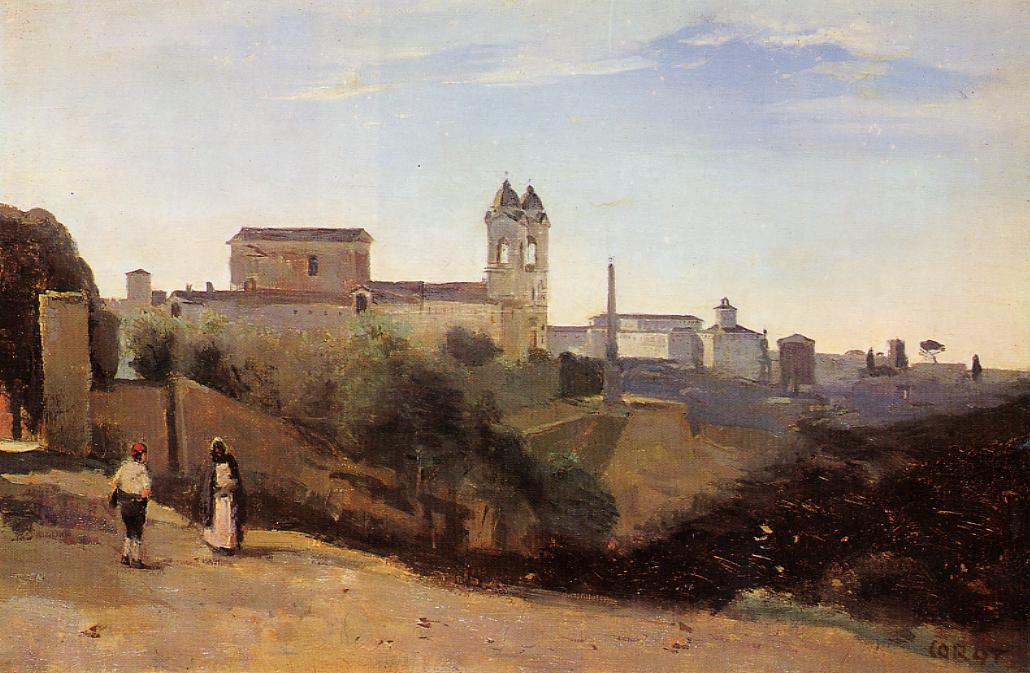 Rome, The Trinita Dei Monti - View From The Gardens Of The Academie De France — Jean-baptiste-camille Corot